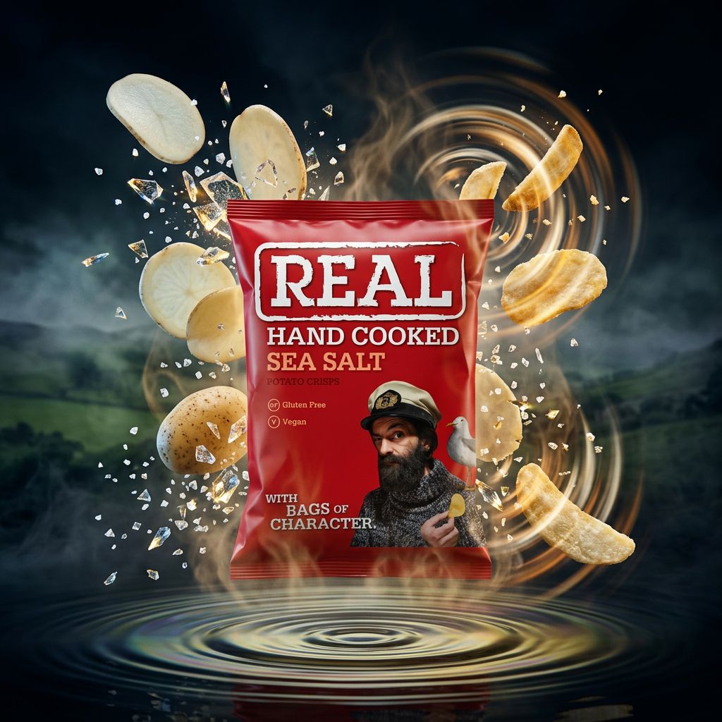 Real Crisp Small Sea Salt, chips hand cooked britanniques au sel marin, format small, disponible sur My American Shop