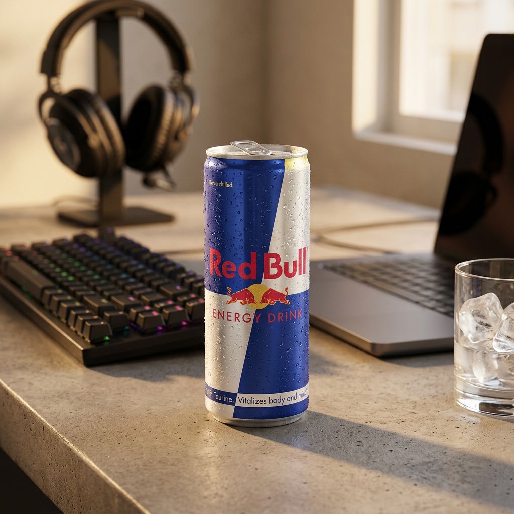 Red Bull Energy Drink Original 250ml, boisson énergisante iconique avec taurine et caféine, disponible sur My American Shop