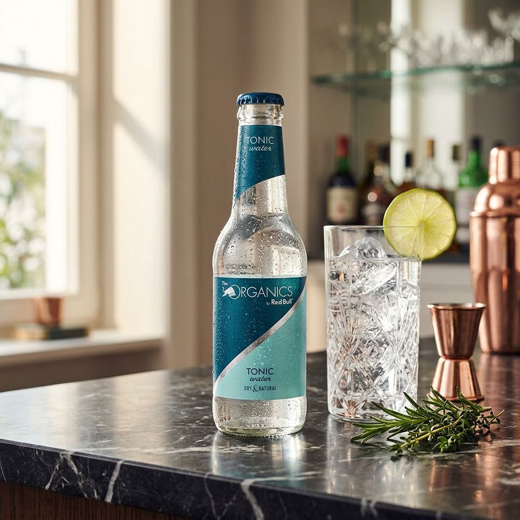 Red Bull Organics Tonic Water bio en bouteille en verre, importé, disponible sur My American Shop
