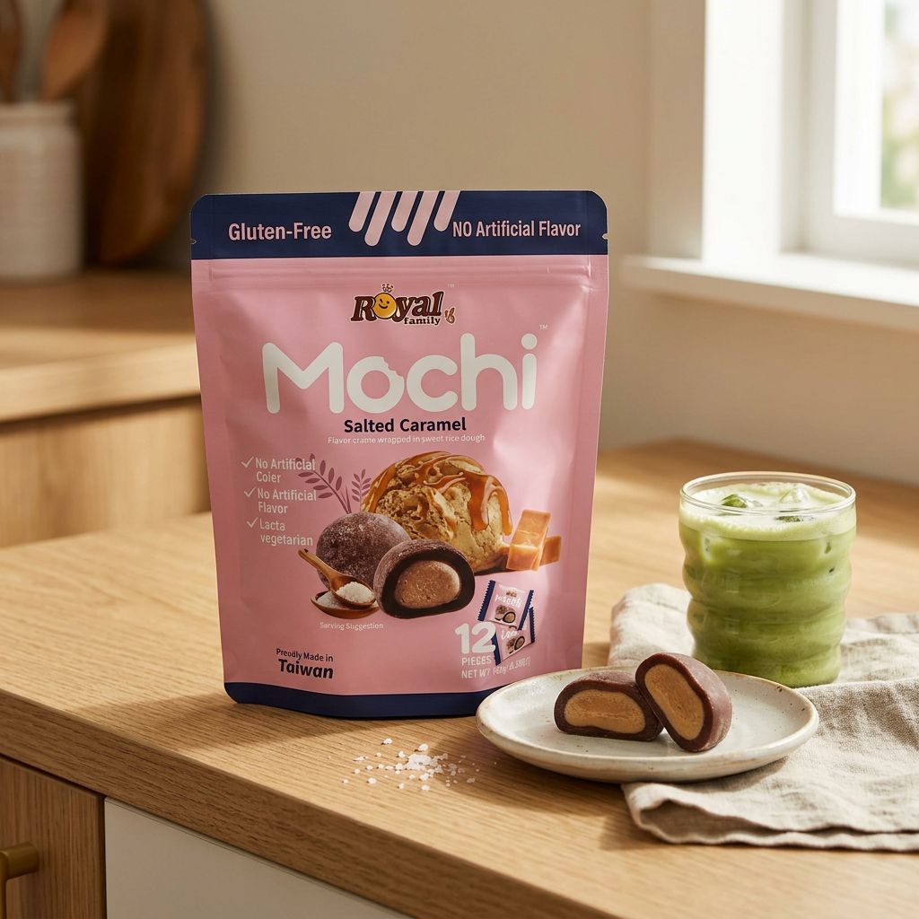 Koninklijke familie Mochi gezouten karamel