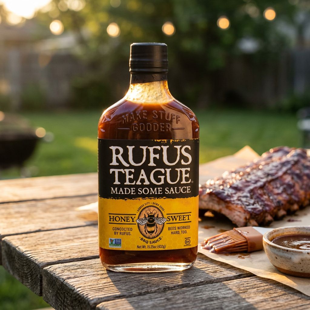 Rufus Teague BBQ Sauce Honey Sweet, sauce sucrée au miel et mélasse, origine USA, disponible sur My American Shop