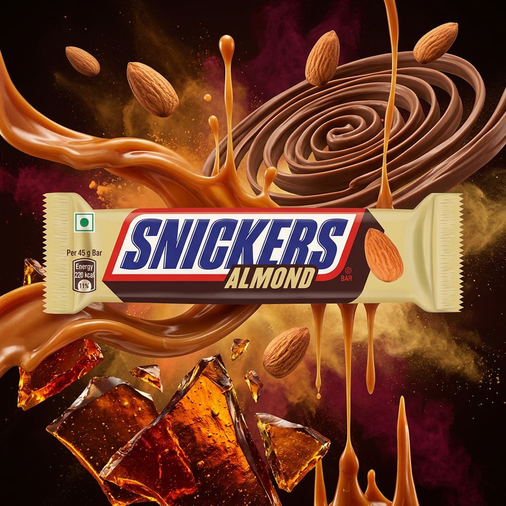 Snickers Almond India, barre chocolatée aux amandes version indienne, disponible sur My American Shop