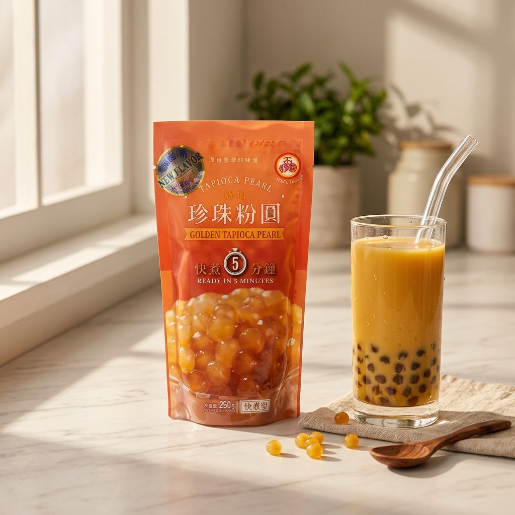 Tapioca Pearl Bubble Tea Goudkleurig