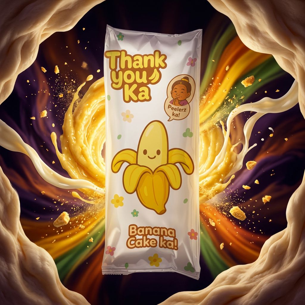 Thank You Ka Banana Cake, gâteau pelable thaïlandais fourré crème fromage, disponible sur My American Shop