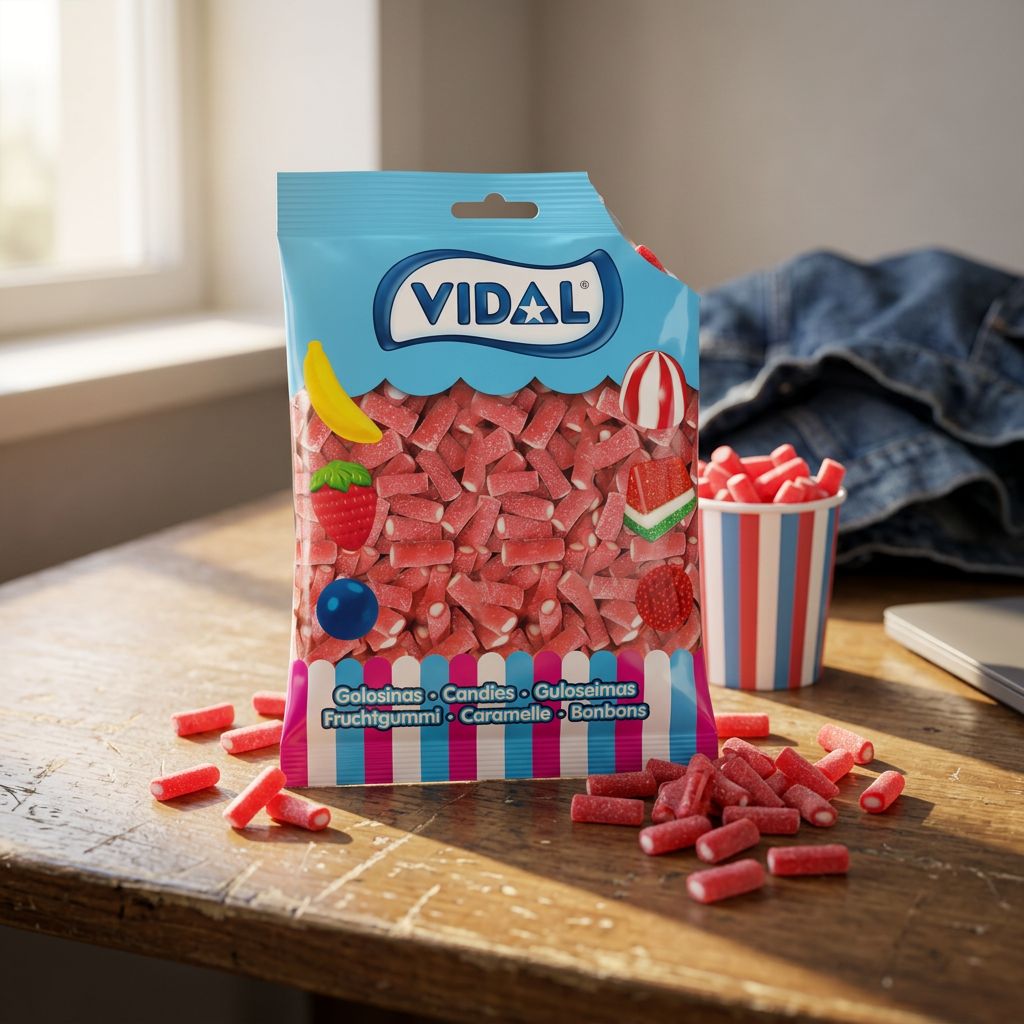 Vidal Sour Mini Pencils Strawberry