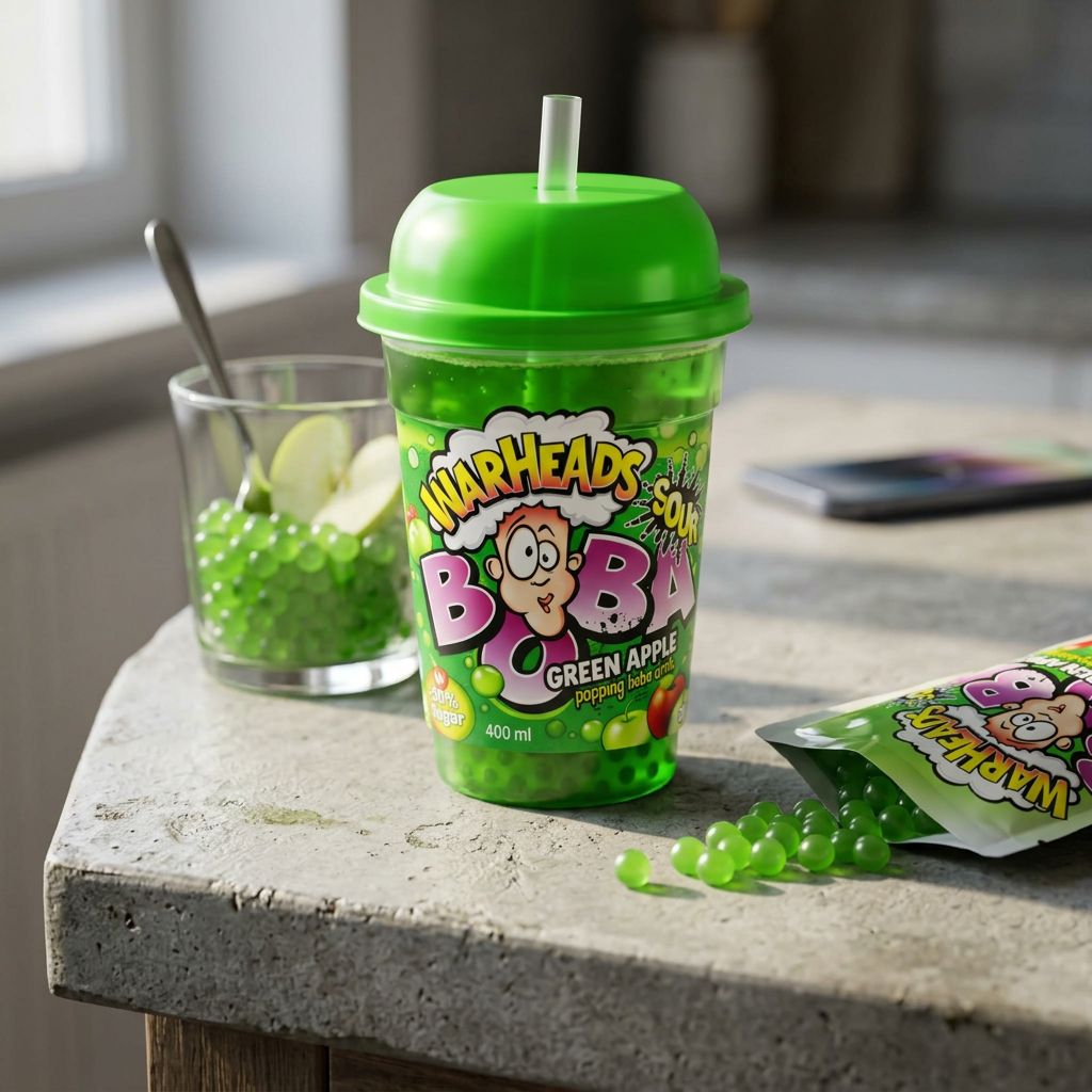 Warheads Boba Sour Green Apple