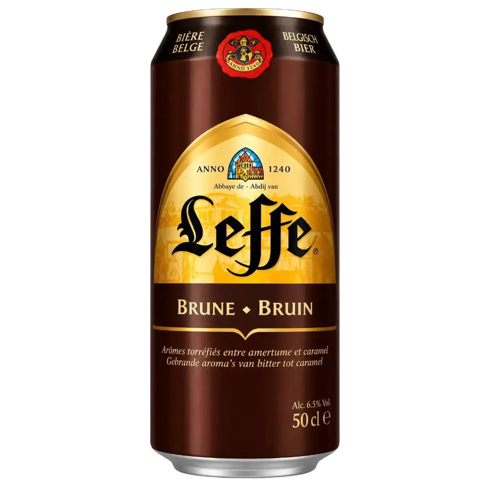 Leffe Brune-blikjes 6,5% alcohol