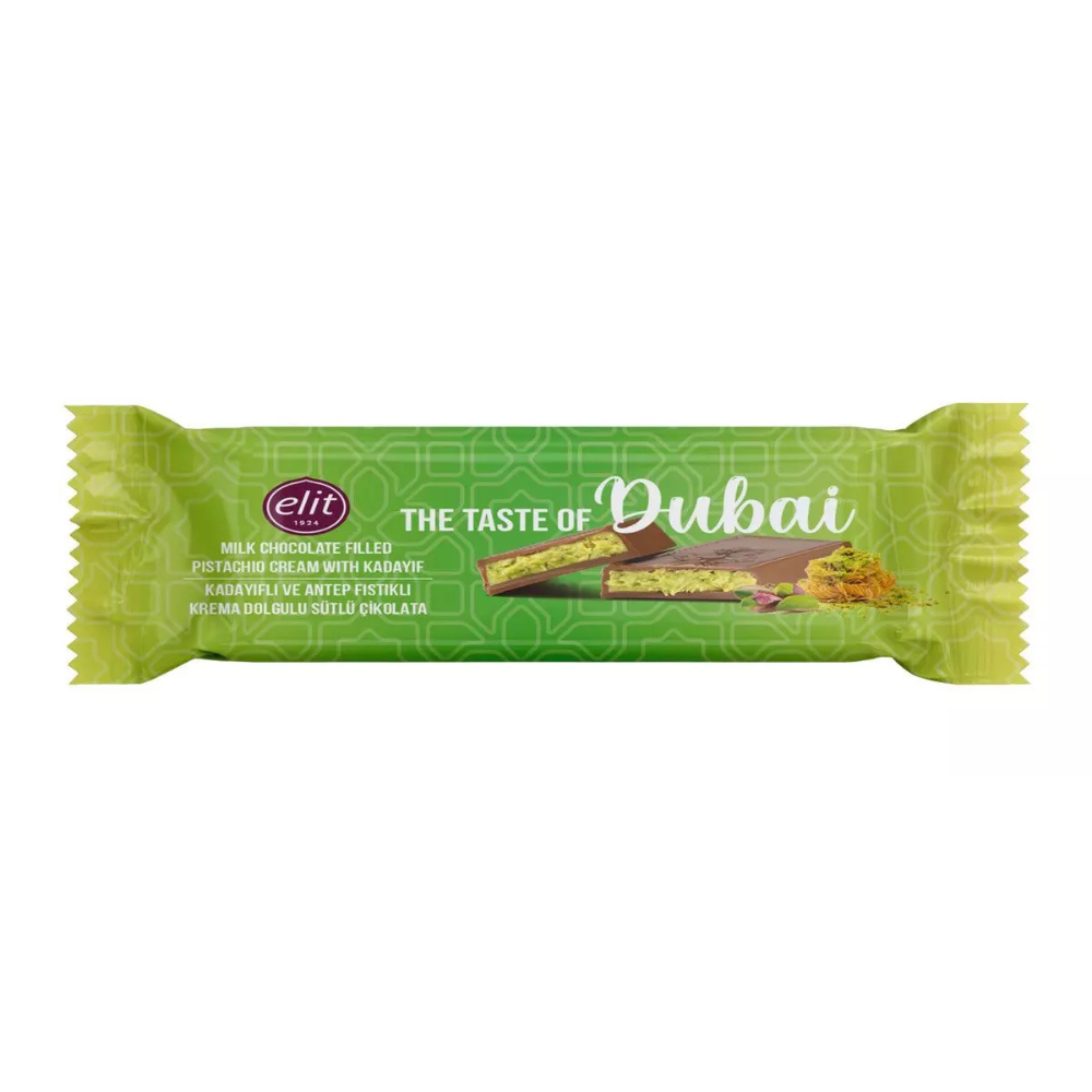 Elit Dubai Milk Chocolate Pistachio Cream & Kadayif Small - My American Shop