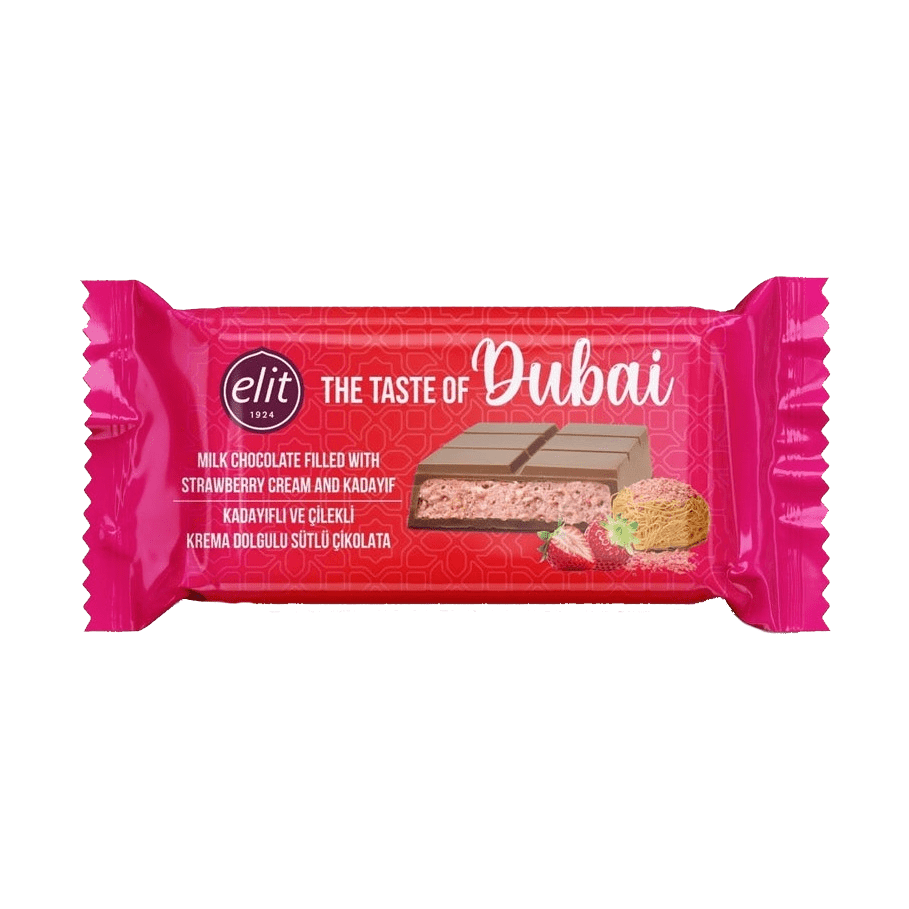Elit Dubai Milk Chocolate Strawberry Cream & Kadayif