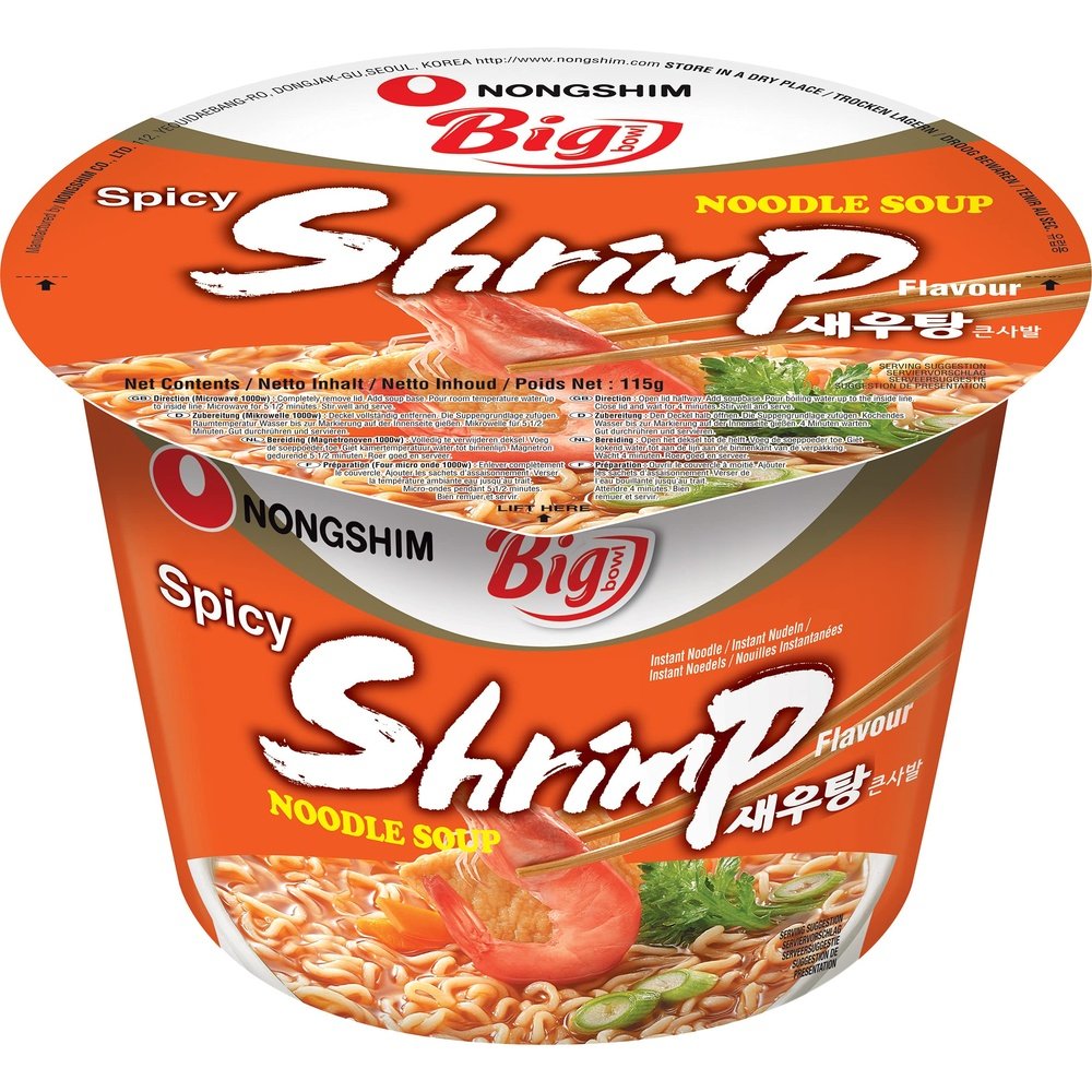 Nongshim Instant Noodles Bowl Spicy Shrimp