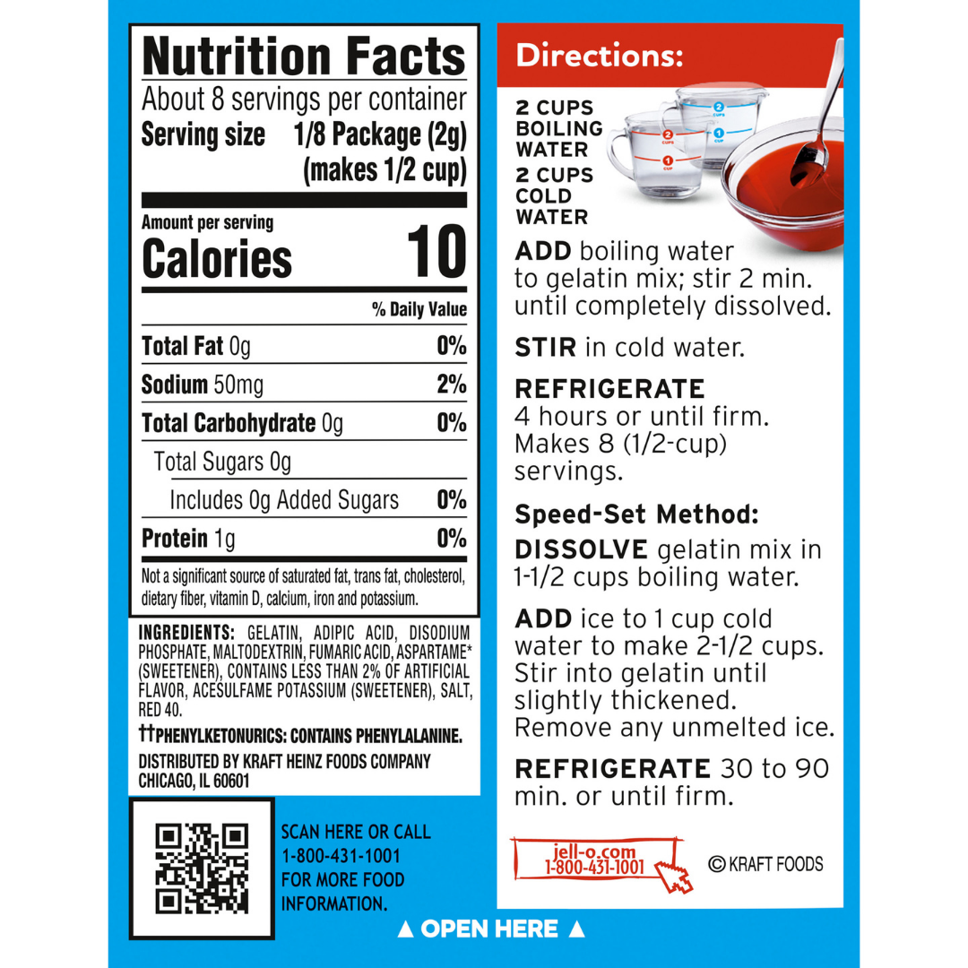 JELL-O GELÉE STRAWBERRY SUGAR FREE - My American Shop