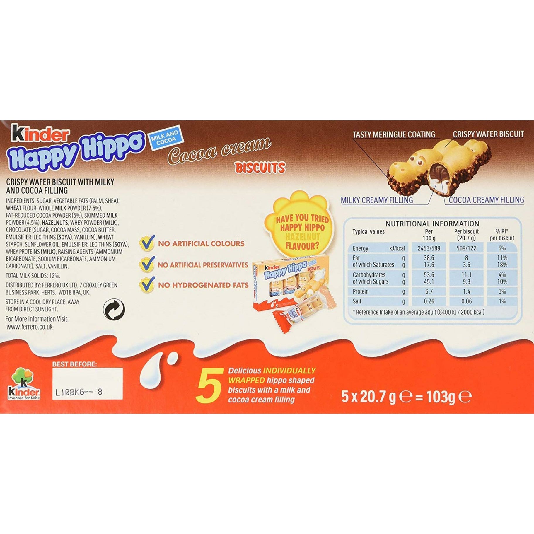 KINDER HAPPY HIPPO COCOA 5 PACK - My American Shop